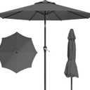 10FT Patio Umbrella, Outdoor Umbrella with Push Button Tilt and Crank, 8 Sturdy Ribs, UV Protection & Waterproof Market Umbrella for Pool, Backyard, Beach,Deck (Gray)