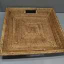 KOUBOO La Jolla Rattan Square Serving Baskets & Trays -Table Tray, Organize Your Home, Storage Tray for Kitchen, Dining & Coffee Tables, Honey Brown