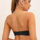 zossav Women Strapless Bra Push Up Wirefree Non-Slip Padded Bras Multiway Bandeau Convertible Straps 36A Black