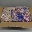 250th Anniversary Patriotic Wreaths for Front Door, 24 Inch Large 4th of July Decorations, Handcrafted Ribbon Burlap Bow, Red White and Blue Memorial Day Wreath with Lights & Storage Bag