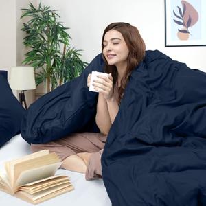Twin Comforter Set - Navy Blue Bedding for All Seasons - 2 Piece, 2PC Comforter Twin Navy