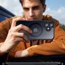 SPIDERCASE Designed for iPhone 16 Case, Magnetic Translucent [2+Full Coverage Tempered Glass Screen Protector] [Full Camera Protection] Anti-Fingerprint Anti-Scratch for iPhone 16 6.1, Black