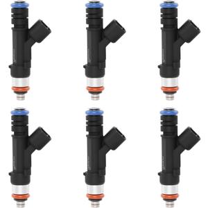 3.3L 3.8L 4.0L Fuel Injector Set 6Pcs 4Holes, Compatible with 2008-2010 Chrysler Town&Country Dodge Grand Caravan, 07-10 Jeep Wrangler 3.8L, Replace# FJ1029 812-111311