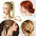 12 PCS French Hair Pins for Women, French Twist Hair Pins U-Shaped Pearl French Pins for Bun and Updo Hair Styling Pins, Metal Hair Fork Hair Accessories for All Hair Types
