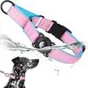 Airtag Dog Collar with Martingale Design, IP68 Waterproof Air Tag Dog Collar Holder, Adjustable Reflective Soft Padded Nylon Dog Collar for Large Medium Small Dogs, Pink
