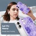 Fiyart Designed for iPhone 16 Case Cute Flower Floral Sunflowers Design,Soft Slim TPU Anti-Scratch Phone Cover for Women Girls 6.1"-Purple