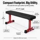 REP Fitness Flat Weight Bench, Heavy Duty Workout Bench For Home Gym, Folding Fitness Equipment For Strength Training, Adjustable Utility Platform For Dumbbells, Barbell, Lifting And Core Exercises, 47x12x17.5 inches