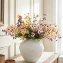 RyddeligHome 24 Stems Artificial Wildflower Bouquet - 23" Tall Faux Silk Flowers for Spring Decorations - Yellow, Pink, White & Purple Flowers for Large Vases - Spring Table Centerpiece & Home Decor