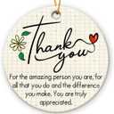 Thank You Gifts 2025, Inspirational Ornaments for Friends, Family, Coworkers, Boss, Appreciation Gifts for Women, Men, Ceramic Ornament for Christmas Tree Decorations
