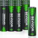 BEVIGOR AA Rechargeable Batteries 16 Pack, 2800 mAh High Capacity and Low Self Discharge, 1.2V Ni-MH Double AA Rechargeable Batteries