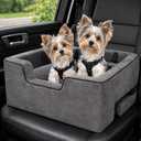 Pet Gear Lookout Booster Car Seat, Removable Comfort Pillow, Safety Tether Included, Installs in Seconds, No Tools Required, Large - 22", Light Charcoal