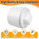 4" PVC Sewer Cleanout Adapter with Plug Pipe Fitting, PVC DWV Flush Sewer Cleanout Cap for Drainage Piping System