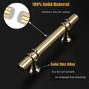 Haliwu 10 Pack Gold Cabinet Handles, Brushed Brass Cabinet Pulls Kitchen Handles Barrel Champagne Gold Pull Kitchen Hardware, 4 inch Hole to Hole Center