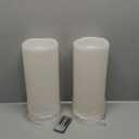 12" x 5" Waterproof Extra Large Outdoor Flameless Candles Battery Operated LED Flickering Pillar Candles with Remote for Indoor Outdoor Lanterns, Long Lasting, Ivory White Large, Set of 2