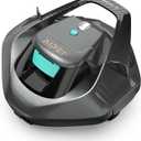 AIPER Cordless Robotic Pool Vacuum, Self-Parking Technology, Portable, Ideal for Above-Ground Flat Pool up to 40 Feet, Grey (Gray)