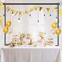 Over The Table Rod Stand with Clamps, Table Arch Stand - Adjustable 29"-42" Tall 28"-98" Length,Balloon Arch Kit,Happy Birthday,Disposable Tableware,Birthday Party Decorations For Men Women