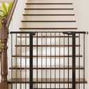 Cumbor 36" Extra Tall Baby Gate for Stairs, 29.7-48" Wide Dog Gates for Doorways, Auto Close Safety Gate for Babies and Pets, Easy Install, Pressure Mounted, Fits Doorways, Stairs, Entryways, Black