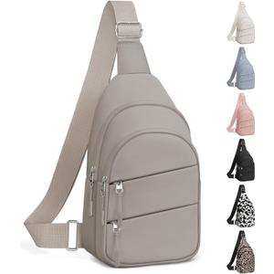 Tuwubi Crossbody Bags for Women, Sling Bag for Men, Small Hiking Backpack Anti Theft Lightweight for Outdoors Travel (M, Khaki)