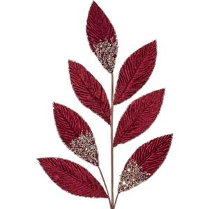 KI Store Burgundy Christmas Picks Spray Set of 6 Christmas Leaf Floral Stem for Christmas Tree Decoration Bouquet Tree Topper Flower Arrangement Decor