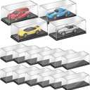 16 Pcs 1/64 Display Case Acrylic Model Cars Display Case 4.17 x 1.81 x 1.81 Inches Clear Plastic Vehicles Toy Cars Storage Collectors