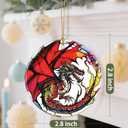 7 x Ceramic-Style Christmas Tree Decorations, Christmas Ornaments, Double-Sided Printed Ornament Keepsakes, Holiday Decor. Xmas Gifts, Gifts for Dragon Lovers - Dragon-Themed