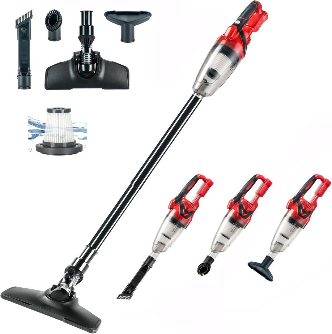 IRONFIST Cordless Vacuum Cleaner Compatible with Milwaukee M18 Batteries, High Suction Lightweight Cord Free Vacuum Sweeper with Extension Handle for Hard Floor Car Carpet Rugs (NO Battery)