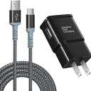 Adaptive Fast Charging Wall Charger with USB C Cable 10Ft, Excgood Fast Charger Power Adapter USB Type C Cable Fast Charging Compatible with Galaxy S25 S24 S23 S22 S21 S8 S9 S10 A15 A03s Android Phone