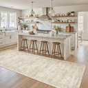 Soalmost Runner Rug 3x8 Washable Non-Slip Hallway Runner Rugs for Kitchen Bathroom Laundry Room Beige Vintage Floor Carpet Runners for Hallways Entryway