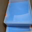2 Pack Foam Name Badge Holder with Plastic Case Blue Foam Id Badge Holder Name Tag Tray Organizer Box with 48 Name Card Holders Badge Display Storage for Desk Office School