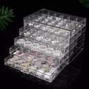 WILL 120 Grids Transparent Acrylic Nail Display Organizer Makeup Jewelry Nail Art smetic Display Rack Drawer Boxes Organizers