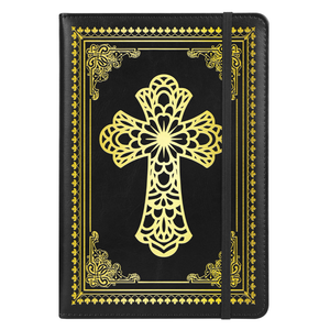 Christian Notebook Gifts for Women Men,Religious Bible Verse Notebook,Faith Prayer Journal for Women Christian Easter Gifts School Supplies (A6 Cross Black)