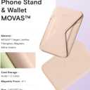 MOFT Magnetic Wallet Stand Compatible with iPhone 17/16/15/14/13/12 Series, Angle Adjustment & Magsafe Compatible MOVAS Phone Stand,Peach Pink