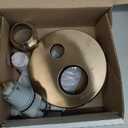 Delta Modern 14 Series Round Rain Shower System Faucet Set, Rainfall Brushed Gold Shower Head and Handle Set, Valve Trim Kit, 10 Inch, Champagne Bronze 342702-CZ