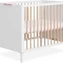 Dream On Me Lucas Mini Convertible Crib in White Oak, Rounded Spindles, Converts from a Baby Crib to Day Bed and Kids Sofa, Perfect for Small Spaces, Three Adjustable Mattress Height Positions,White Vintage Oak