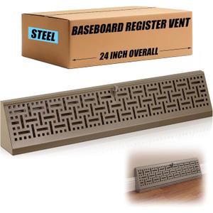 Landhoow 1 Pcs Brown 24 Inch Baseboard Register Vent Covers