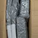 COLAMY Button Tufted Dining Chairs Set of 2, Parsons Upholstered Fabric Dining Room Chairs Kitchen Chairs with Wood Legs and Padded Seat, Light Grey