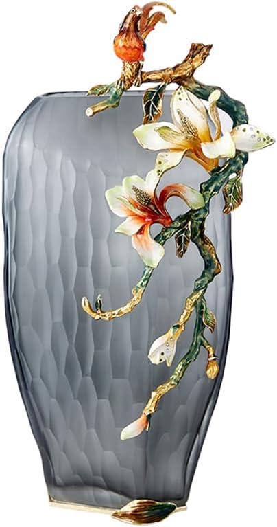 Luxury Vase [Blooming-B Series], Decorative Vase, Modern Vase, Original Exquisite Vase, Vase with Enamel Decoration (Short)