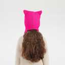 Girls Winter Cat Ear Beanie Hat and Gloves Set Kids Knitted Earflap Cap Mitten Set for Ages 3-7