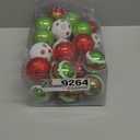 RoseCraft 30PCS Christmas Ornaments Set, 60MM/2.36" Red Green White Christmas Balls, Shatterproof Plastic Xmas Decorations for Christmas Tree Hanging Holiday Party Decor.