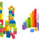41pcs Foam Blocks & 105pcs Counting Cubes Bundle, STEM Learning & Building Set for Kids