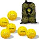 cyclotron 6-Pack Premium Pickleball Balls - USAP Approved, 40 Holes Outdoor/Indoor Pickle Balls with Bag, Perfectly Balanced, High Bounce True Flight, Pickle Ball for Tournament Play