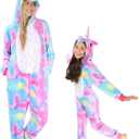 Funziez! Slim Fit Adult Onesie - Animal Costume - Plush Unisex Christmas One Piece Cosplay Suit for Women and Men (Small, Unicorn)