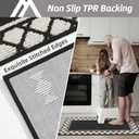 COSY HOMEER Kitchen Rugs Non Slip Washable Kitchen Mats for Floor Absorbent Kitchen Rugs Sets of 2 Kitchen Runner Rugs for Kitchen Carpet Sink Laundry Area Rugs,Black,24" x 35"+24" x 60"