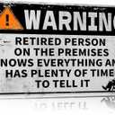 Funny Metal Sign Retired in Residence Vintage Wall Decor 8x12 Inches Rustic Home Patio Man Cave Garage Office Retirement Gift for Dad Grandpa and Coworkers