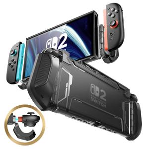 Mumba Dockable Case for Nintendo Switch 2 2025, [Blade Series] TPU Grip Protective Cover Accessories Compatible with Switch 2 7.9 Inch and Quick-Release Joy-Con Design, Black