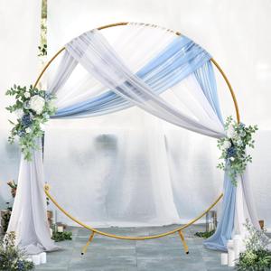 6.56 ft Gold Round Backdrop Stand, Stable Circle Balloon Arch Frame, Metal Circle Arch Stand for Wedding Birthday Party Baby Shower Decoration