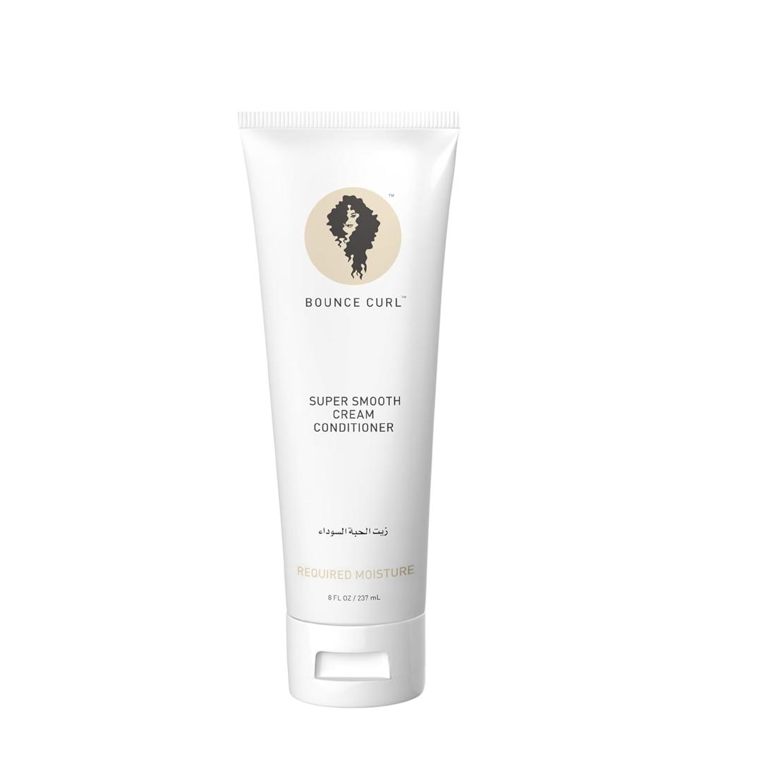 Bounce Curl Super Smooth Cream Conditioner, Lightweight Conditioner Infused with Aloe & Safflower Oil, Hydrating Formula For Fine and Medium Hair Textures, Color Safe & Vegan (8 oz)