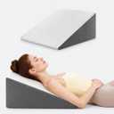 OAISZ Wedge Pillow for Sleep Apnea, Bed Wedge Pillow for Headboard, Headboard Triangle Pillow Wedge for Acid Reflux, After Surgery, Snoring, Cooling Memory Foam Top, Removable Cover, 24x24x12Inch (White)