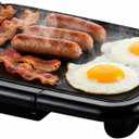 OVENTE Electric Griddle with 16 x 10 Inch Flat Non-Stick Cooking Surface, Removable and Adjustable Temperature Control, Indoor Grill for Instant Breakfast, Pancakes, Eggs or Burgers, Black GD1610B