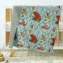 Baby Blankets for Boys Girls Fleece Blanket with Dotted Backing Super Soft Throw Blanket 30 x 40 Inches Woodland Animals